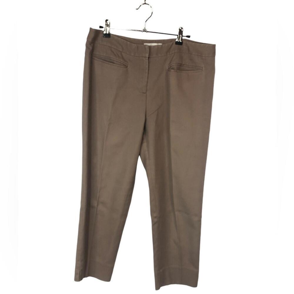 Chico’s Cropped Pant Casual Cotton Blend Soft Brown/Khaki